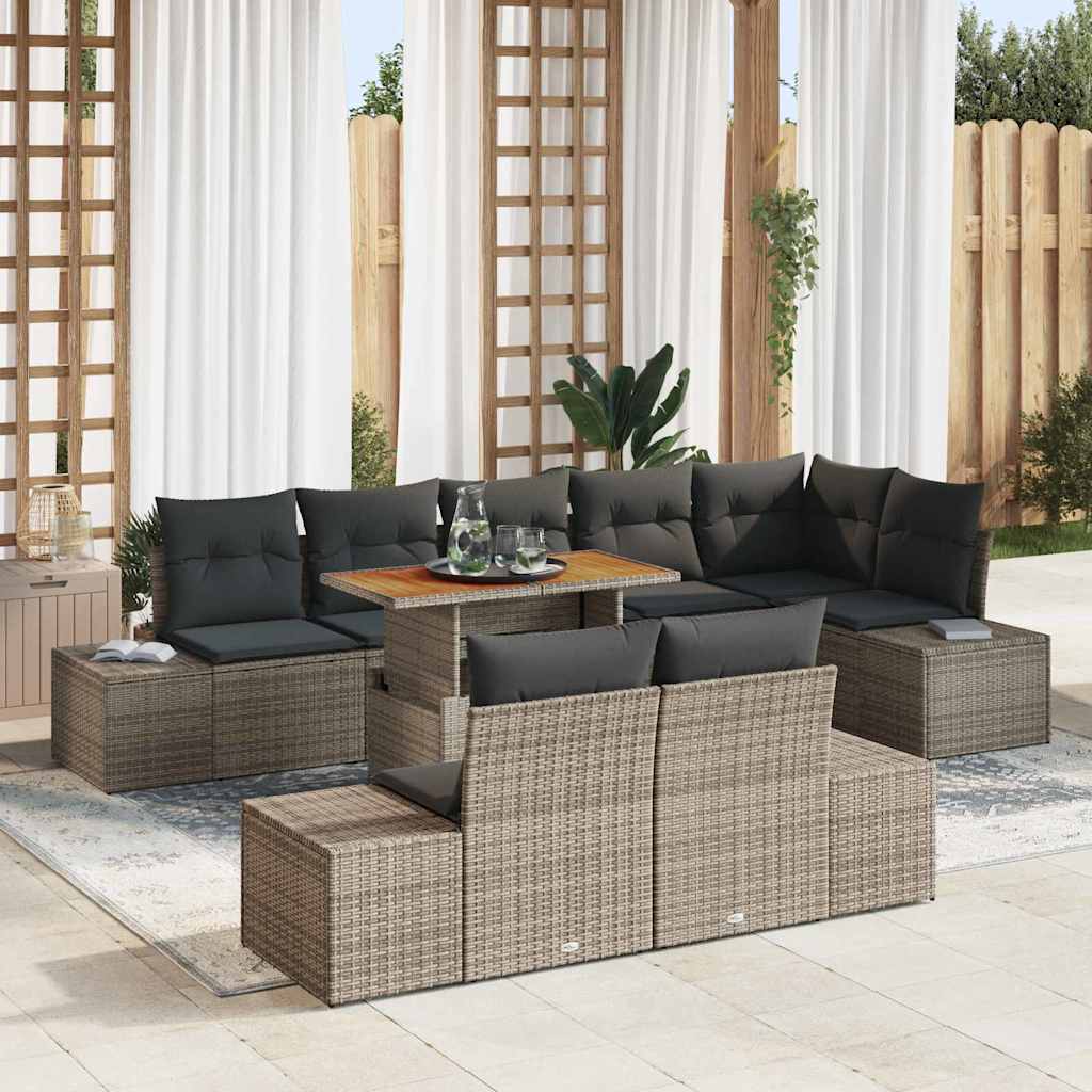Havesofa Sæt Med Opbevaring 9 Dele Poly Rattan - Variant 3358715