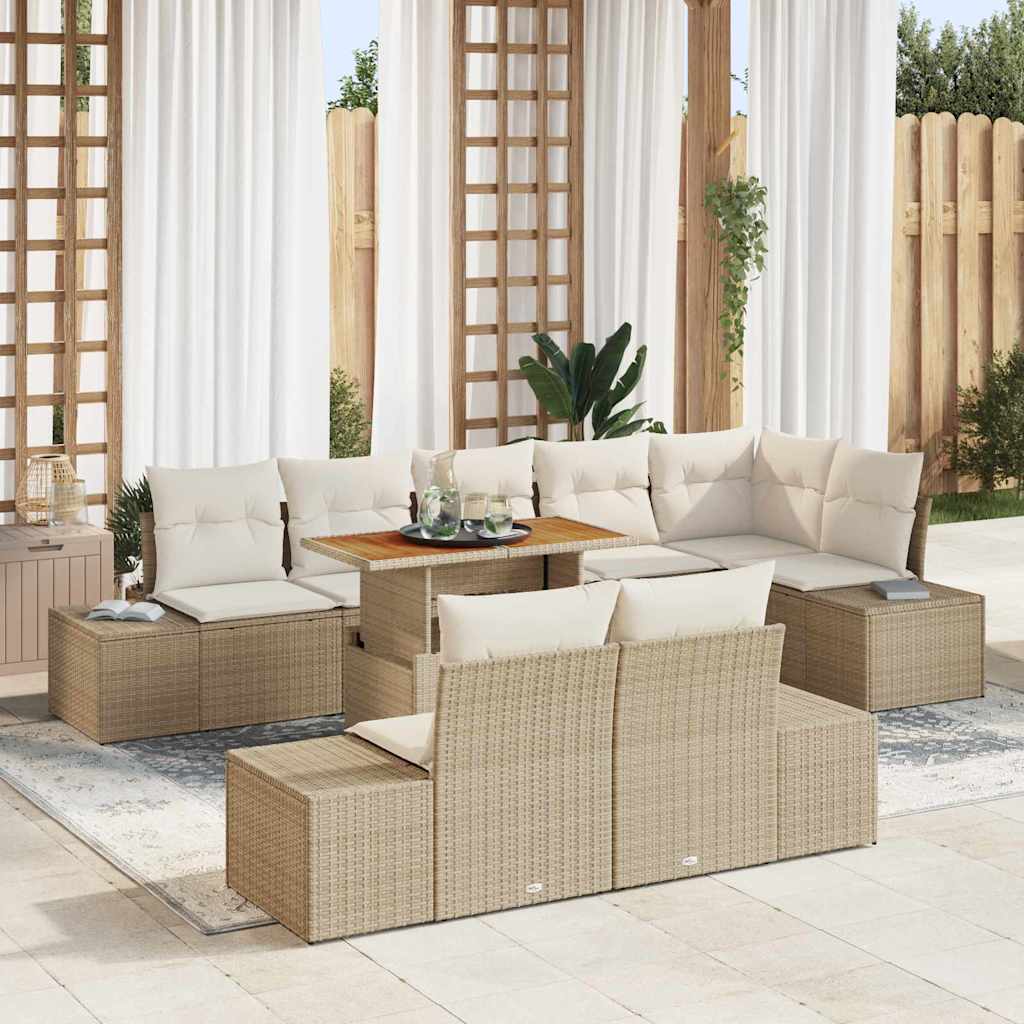 Havesofa Sæt Med Opbevaring 9 Dele Poly Rattan - Variant 3358717