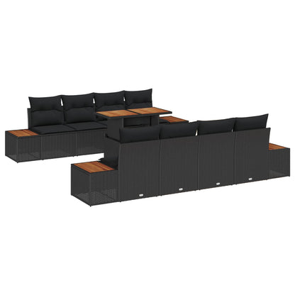 Havesofa Sæt Med Opbevaring 9 Dele Poly Rattan - Billede 2
