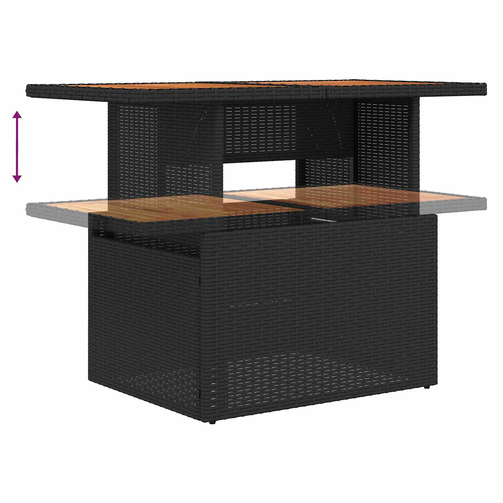 Havesofa Sæt Med Opbevaring 9 Dele Poly Rattan - Billede 12