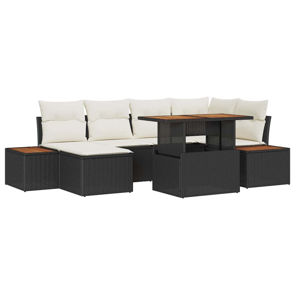 Havesofa Sæt Med Opbevaring 7 Dele Poly Rattan - Billede 2