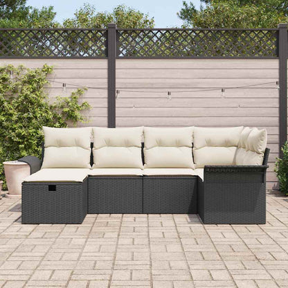 Havesofa Sæt Med Pude 6 Dele Polyrattan - Billede 3