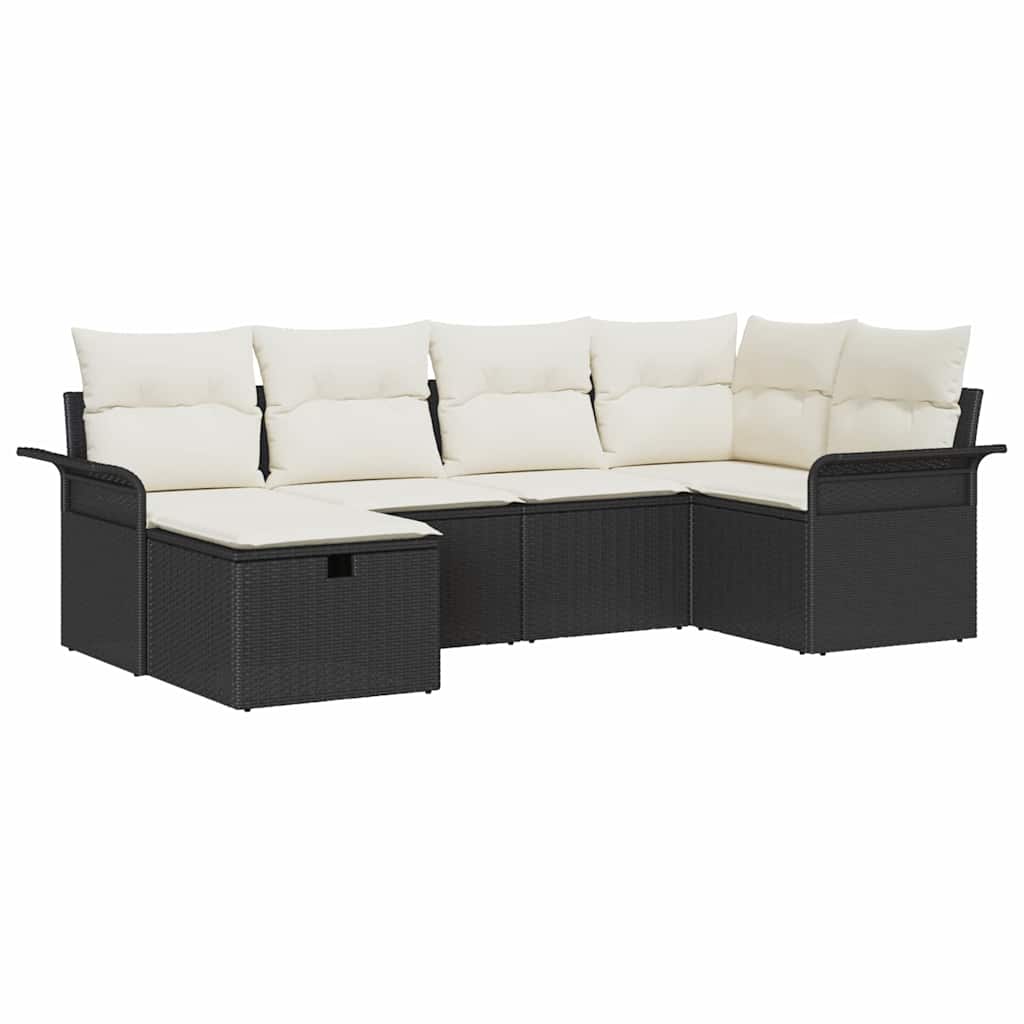 Havesofa Sæt Med Pude 6 Dele Polyrattan - Billede 2
