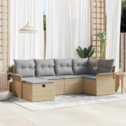 Havesofa Sæt 6 Stk. Polyrattan - Hovedbillede