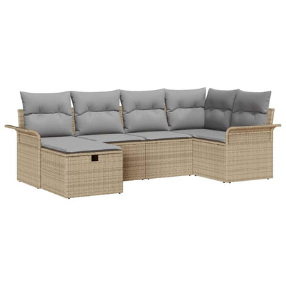 Havesofa Sæt 6 Stk. Polyrattan - Billede 2