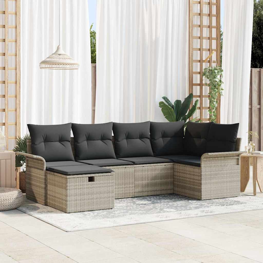 Havesofa Sæt Med Pude 6 Dele Polyrattan