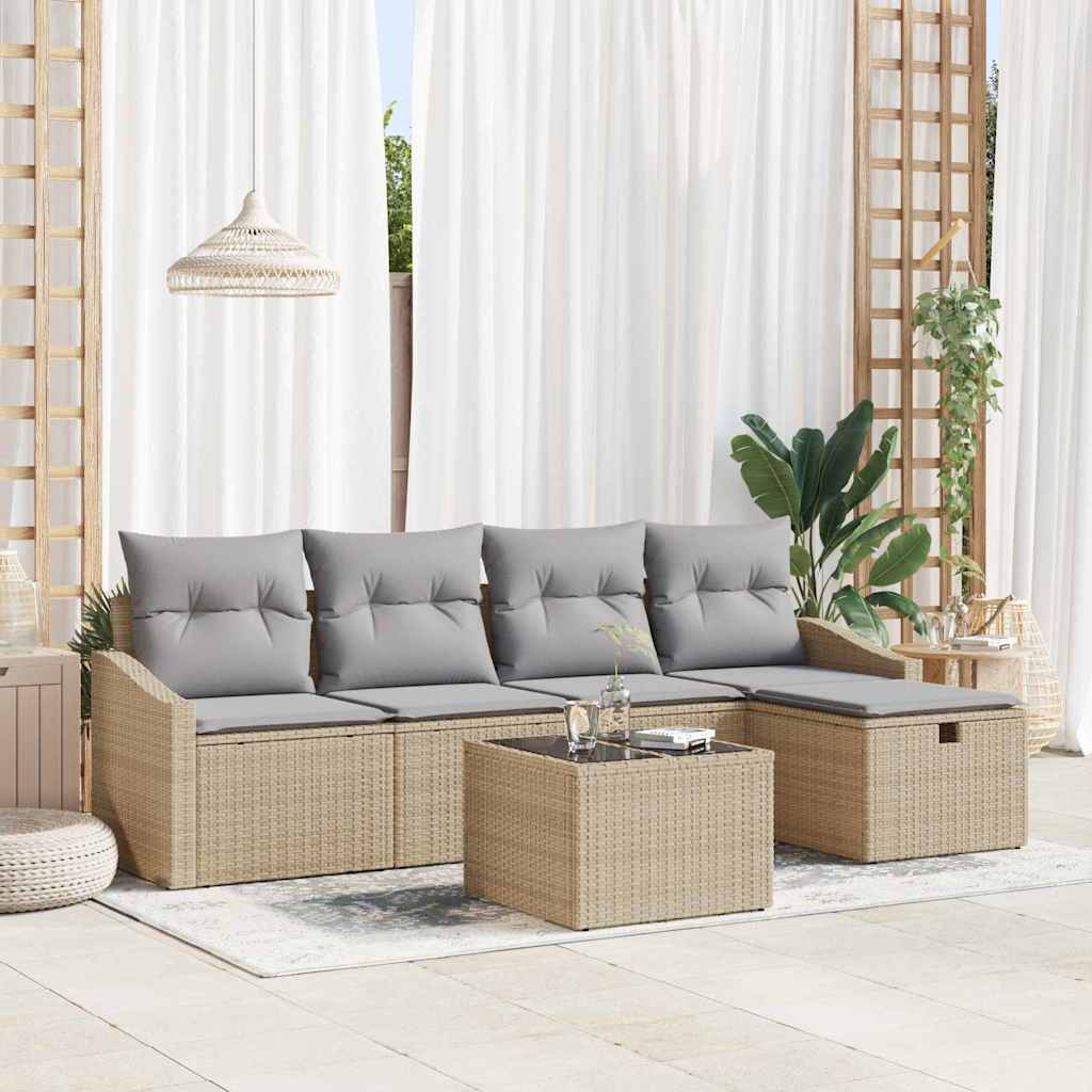 Sofa Sæt 6 Stk. Polyrattan - Hovedbillede