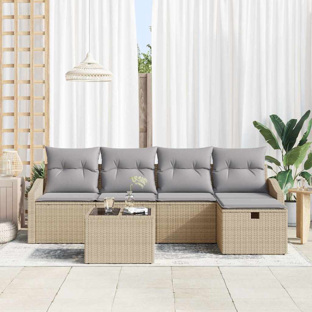 Sofa Sæt 6 Stk. Polyrattan - Billede 3