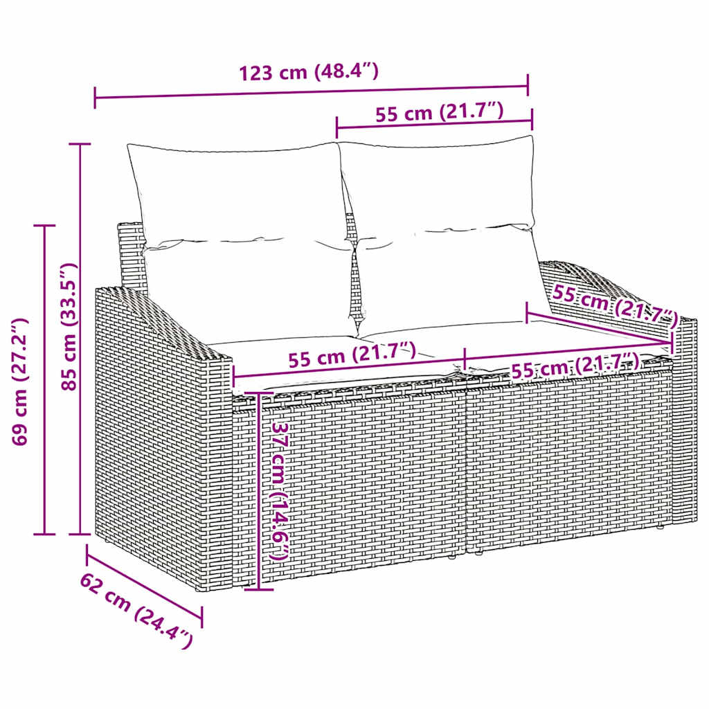 Sofa Sæt 6 Stk. Polyrattan - Billede 11