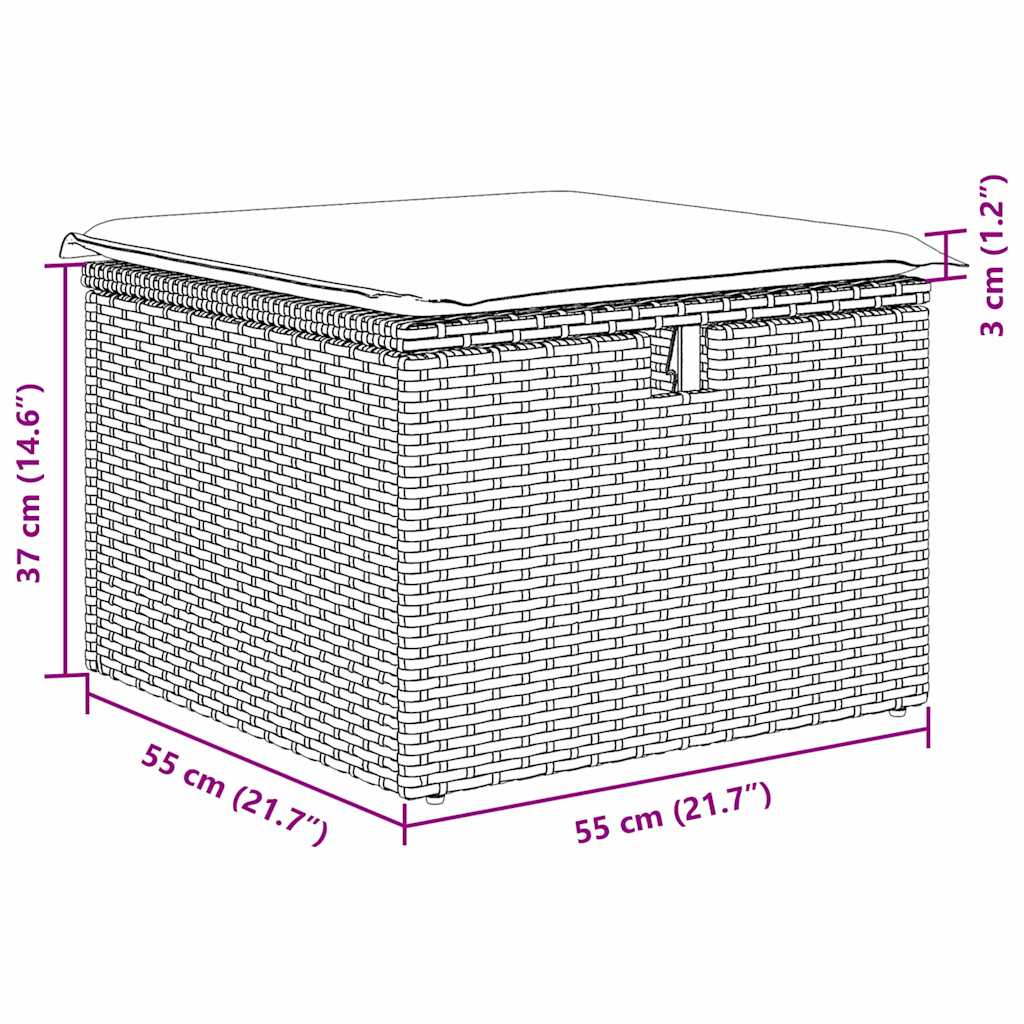 Sofa Sæt 6 Stk. Polyrattan - Billede 14