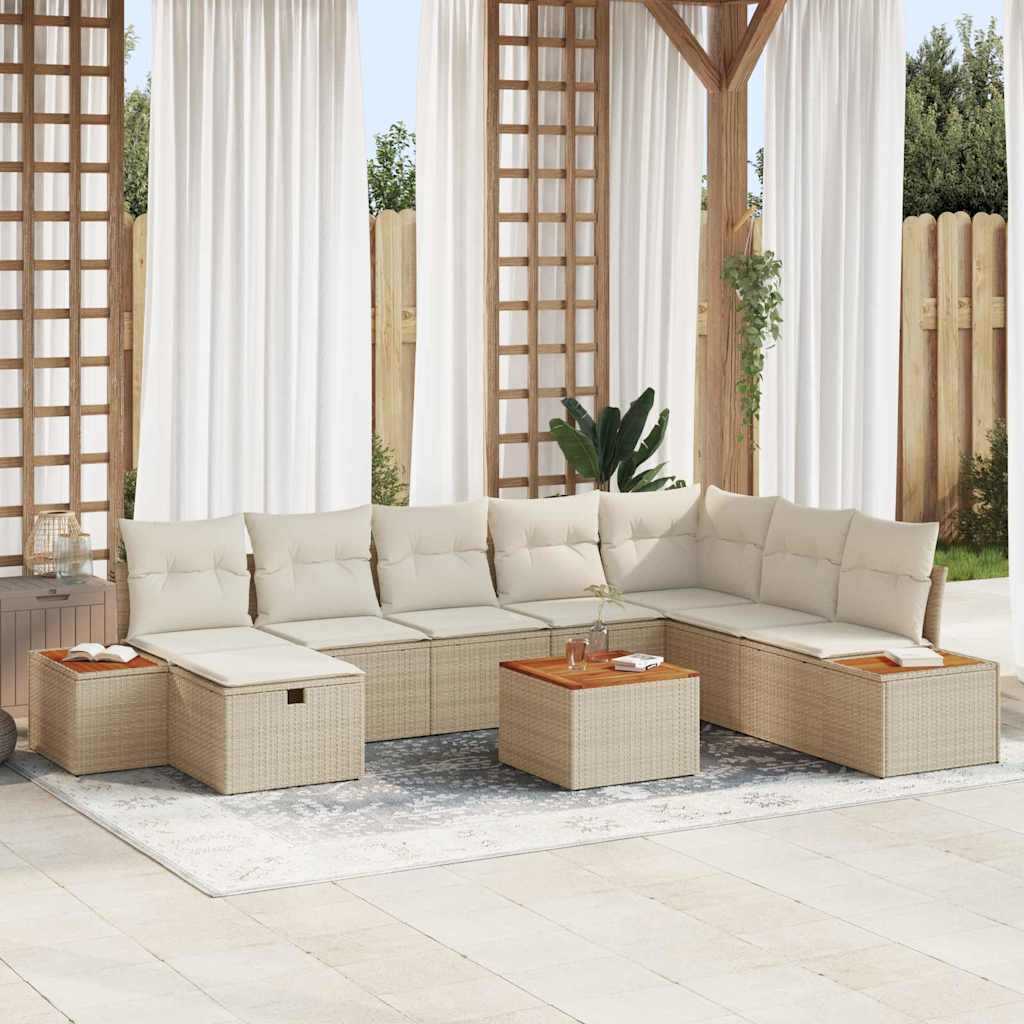 Havesofa Sæt 9 Stk. Polyrattan - Hovedbillede