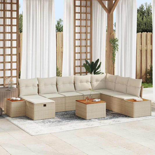 Havesofa Sæt 9 Stk. Polyrattan - Hovedbillede