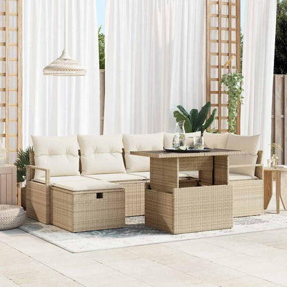 Havesofa Sæt Med Pude Med Opbevaring 7 Dele Poly Rattan