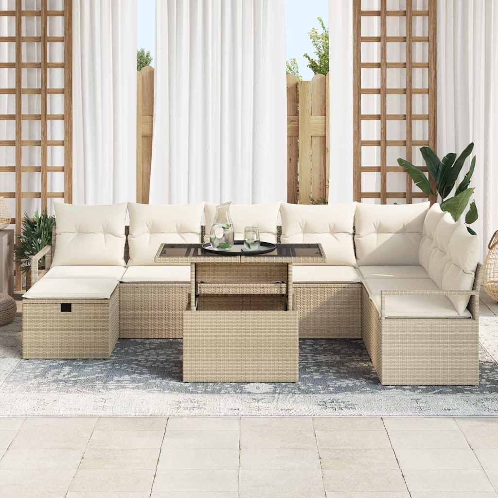Havesofa Sæt 9 Stk. Polyrattan - Billede 3