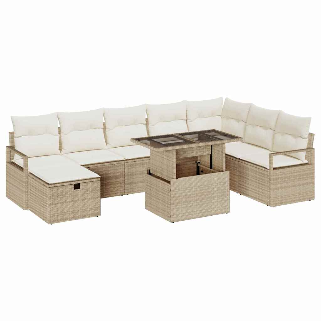 Havesofa Sæt 9 Stk. Polyrattan - Billede 2