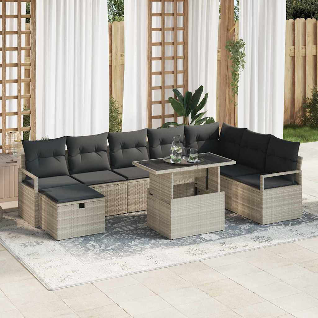 Havesofa Sæt 9 Stk. Polyrattan - Variant 3359819