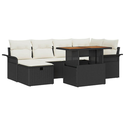 Havesofa Sæt Med Pude Med Opbevaring 7 Dele Polyrattan - Billede 2