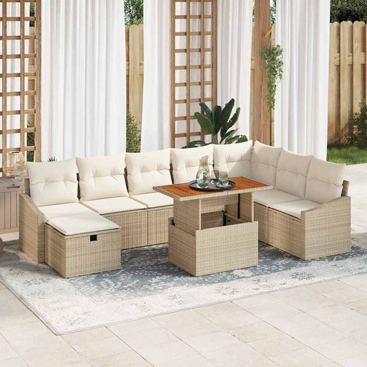 Havesofa Sæt 9 Stk. Polyrattan - Hovedbillede