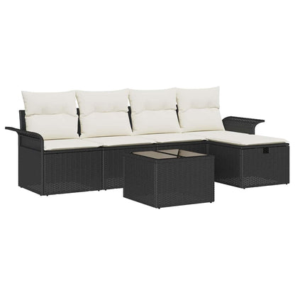 Havesofa Sæt Med Pude Med Opbevaring 6 Dele Poly Rattan - Billede 2