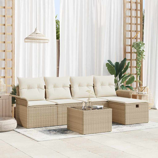 Havesofa Sæt 6 Stk. Poly Rattan - Hovedbillede