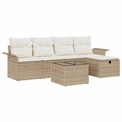 Havesofa Sæt 6 Stk. Poly Rattan - Billede 2