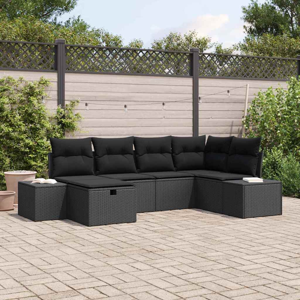 Sofa Sæt Med Pude 6 Dele Polyrattan - Hovedbillede