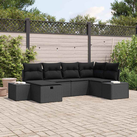 Sofa Sæt Med Pude 6 Dele Polyrattan - Hovedbillede