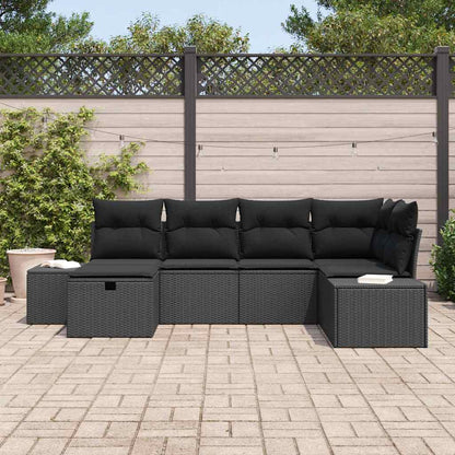 Sofa Sæt Med Pude 6 Dele Polyrattan - Billede 3