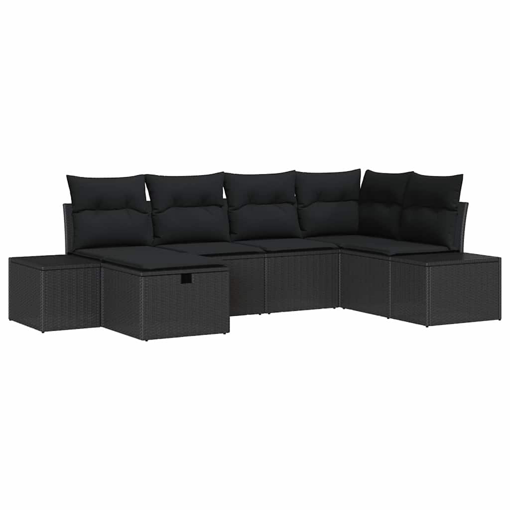 Sofa Sæt Med Pude 6 Dele Polyrattan - Billede 2