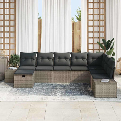 Havesofa Sæt Med Pude 8 Dele Poly Rattan - Billede 3