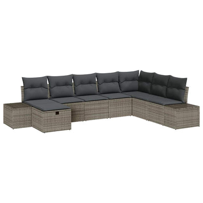 Havesofa Sæt Med Pude 8 Dele Poly Rattan - Billede 2