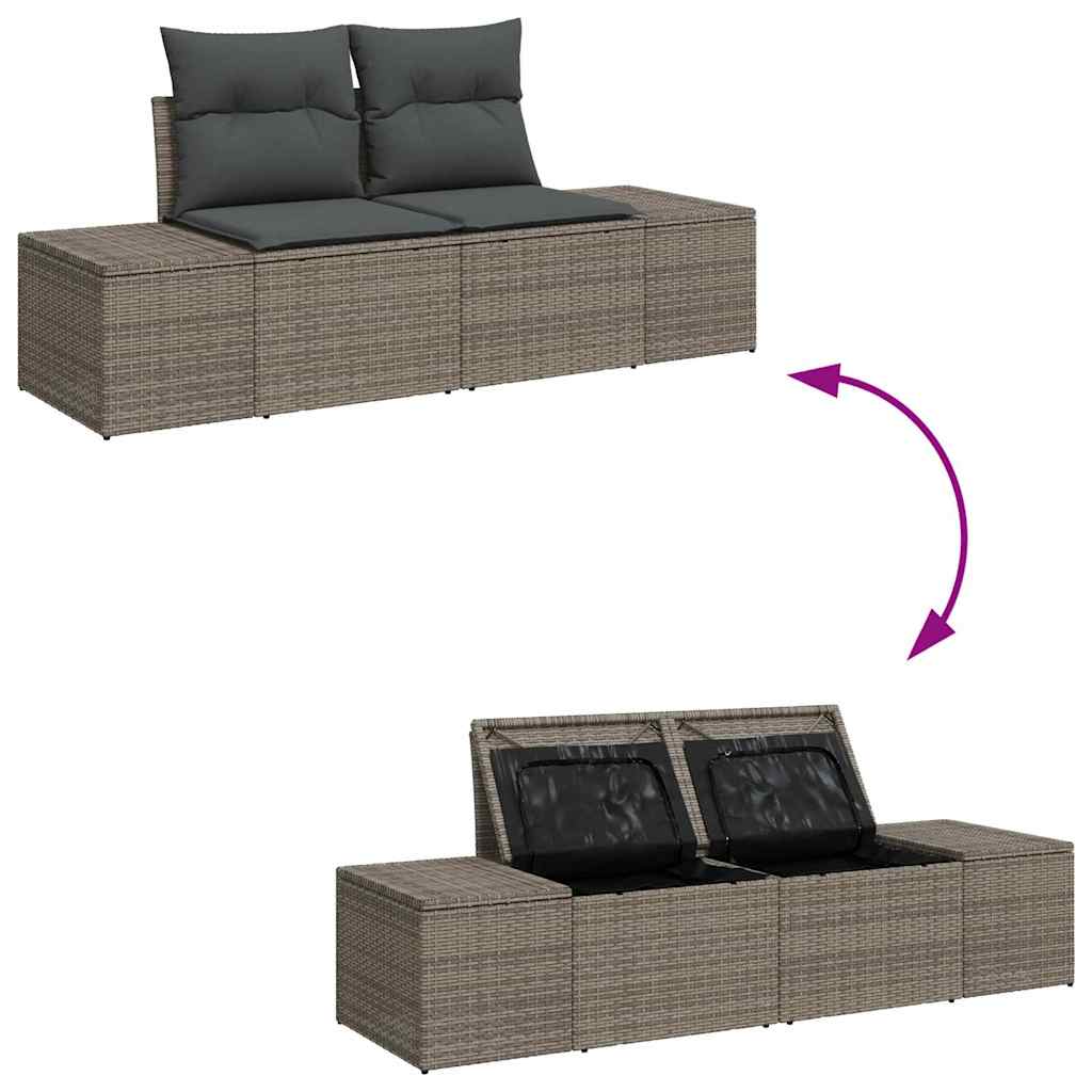 Havesofa Sæt Med Pude 8 Dele Poly Rattan - Billede 10