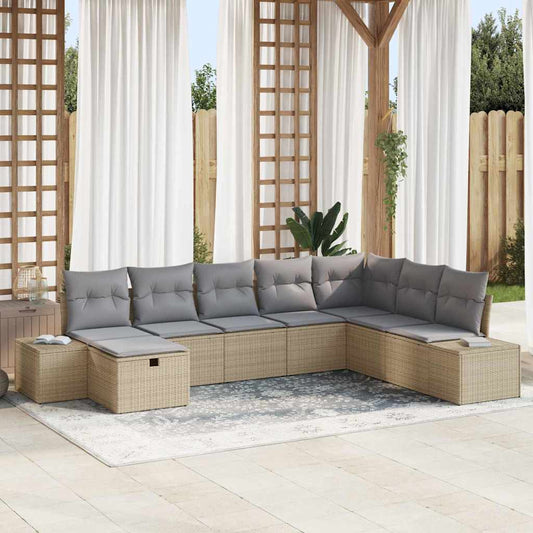 Havesofa Sæt 8 Stk. Polyrattan - Hovedbillede