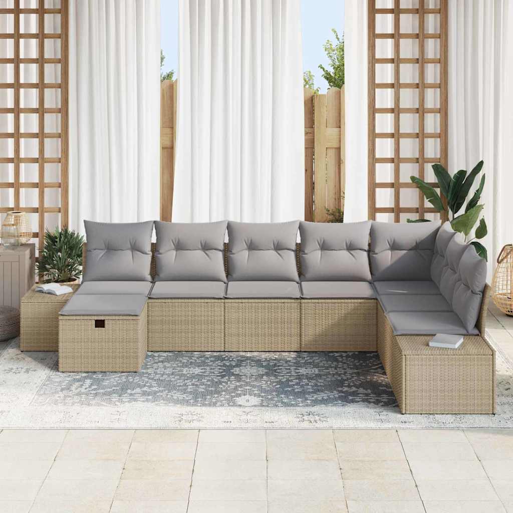 Havesofa Sæt 8 Stk. Polyrattan - Billede 3