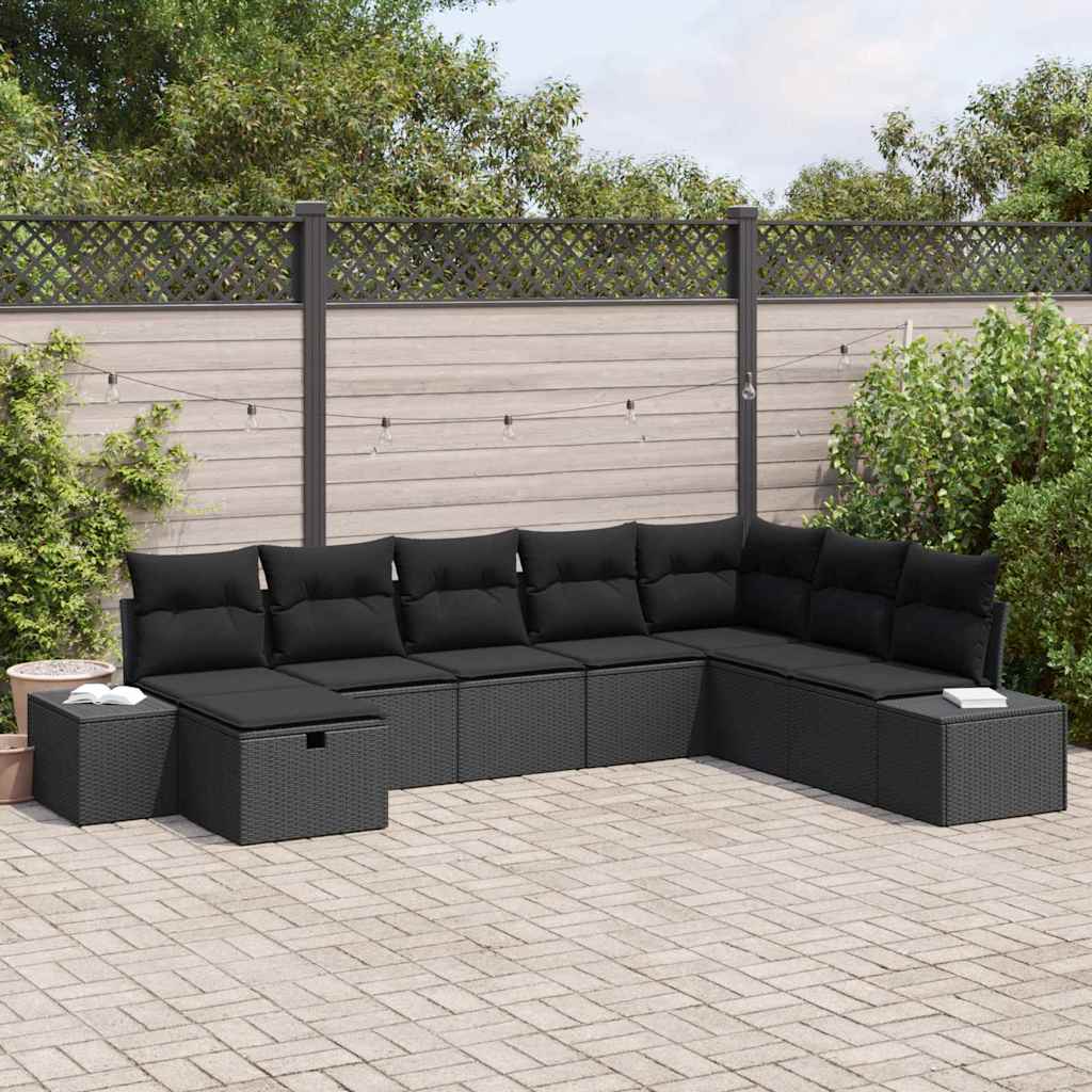 Havesofa Sæt Med Pude 8 Dele Poly Rattan