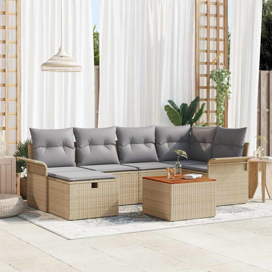 Havesofa Sæt 7 Stk. Poly Rattan - Hovedbillede