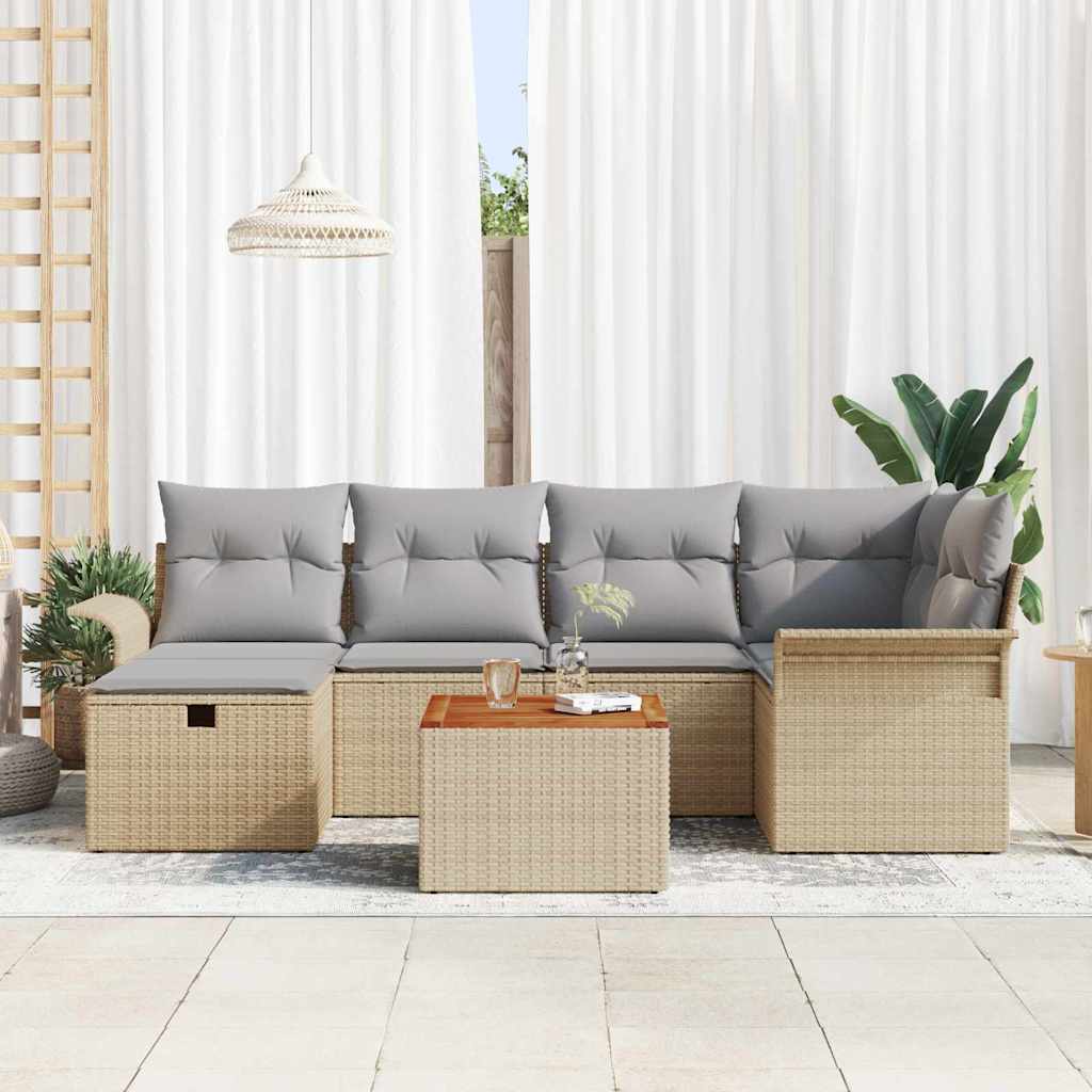 Havesofa Sæt 7 Stk. Poly Rattan - Billede 3