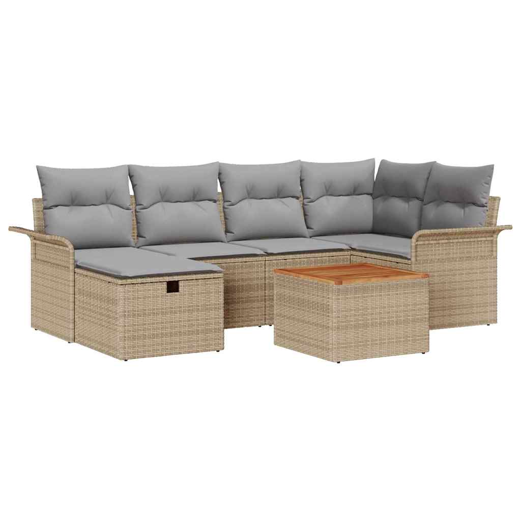 Havesofa Sæt 7 Stk. Poly Rattan - Billede 2
