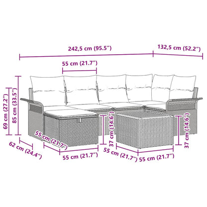 Havesofa Sæt 7 Stk. Poly Rattan - Billede 15