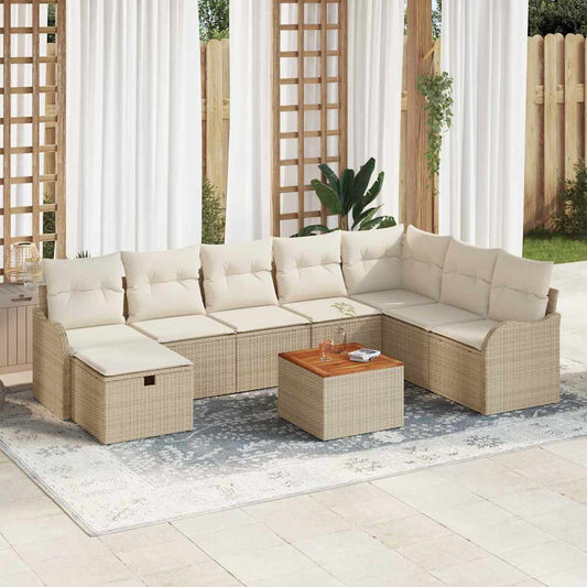 Havesofa Sæt 9 Stk. Poly Rattan - Hovedbillede