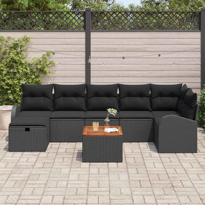 Havesofa Sæt Med Pude Med Opbevaring 8 Dele Poly Rattan - Billede 3