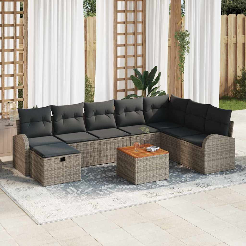 Havesofa Sæt 9 Stk. Poly Rattan - Variant 3360856