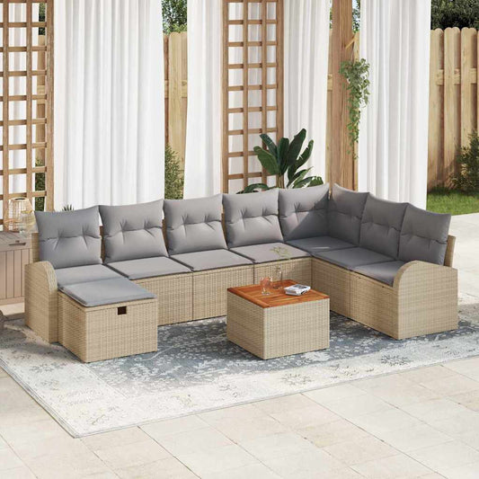 Havesofa Sæt 9 Stk. Poly Rattan - Hovedbillede