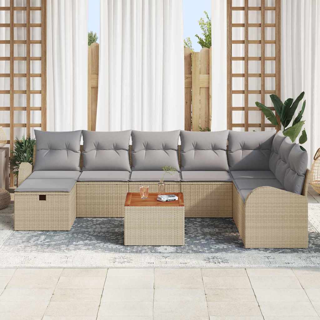 Havesofa Sæt 9 Stk. Poly Rattan - Billede 3
