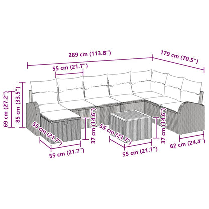 Havesofa Sæt 9 Stk. Poly Rattan - Billede 15