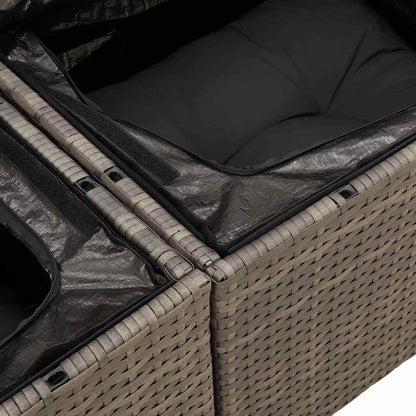 Havesofa Sæt Med Pude Med Opbevaring 7 Dele Poly Rattan - Billede 9