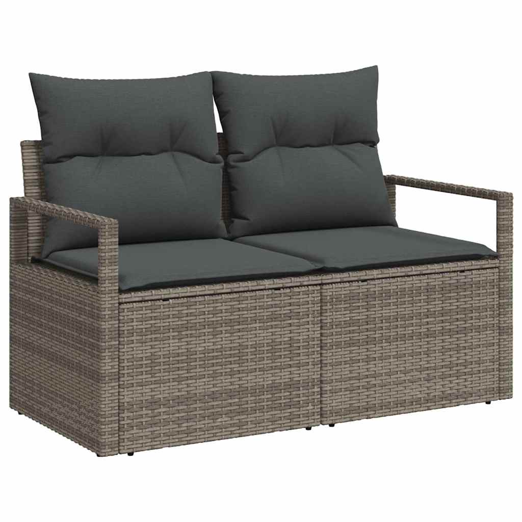 Havesofa Sæt Med Pude Med Opbevaring 7 Dele Poly Rattan - Billede 4