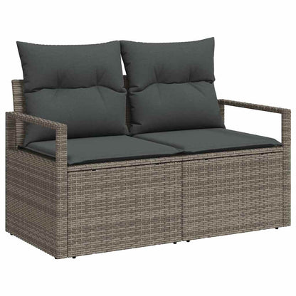 Havesofa Sæt Med Pude Med Opbevaring 7 Dele Poly Rattan - Billede 4