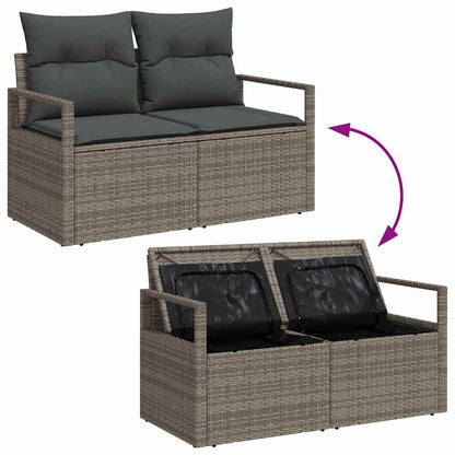 Havesofa Sæt Med Pude Med Opbevaring 7 Dele Poly Rattan - Billede 11