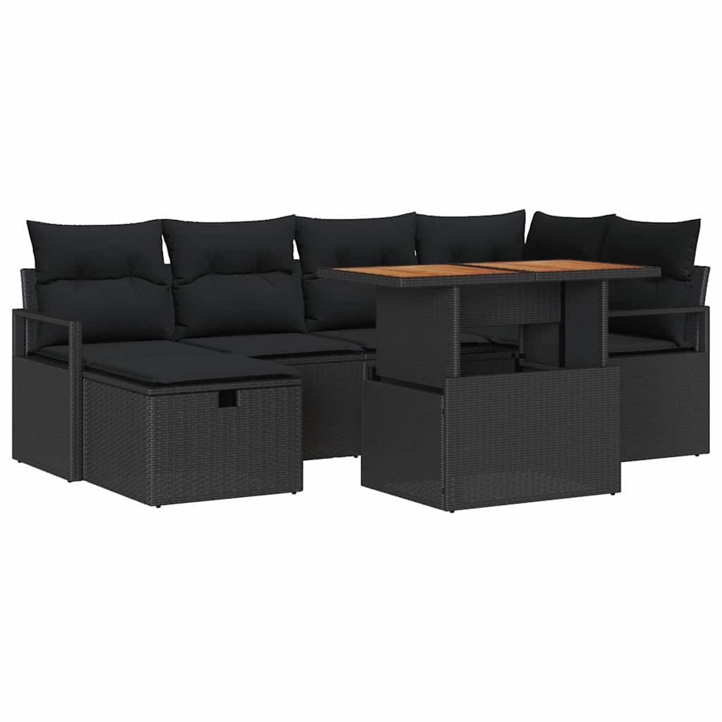 Havesofa Sæt 7 Dele Polyrattan - Billede 2